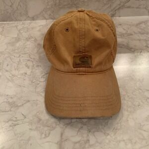 Carhartt Hat Mens One Size Brown Logo Strapback Cotton Ball Cap